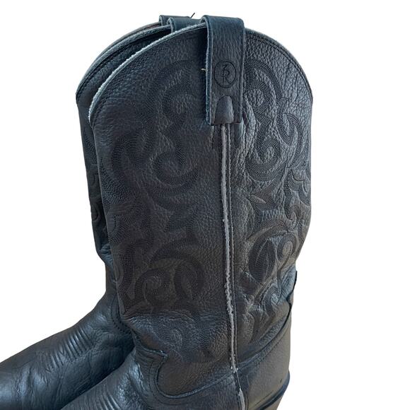 Tony Lama Black Leather Cowboy Boots ZR Oil Resistant Men’s Size 10EE Extra Wide - Picture 5 of 11